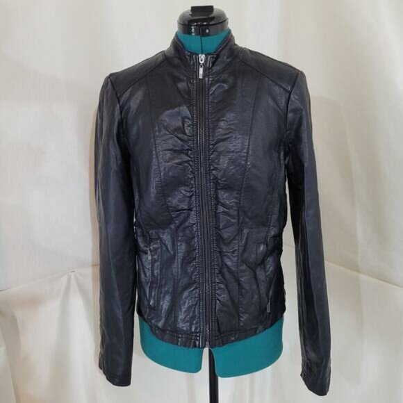 Le Chateau Black Faux Leather Jacket - Size Medium‎ - Picture 2 of 10